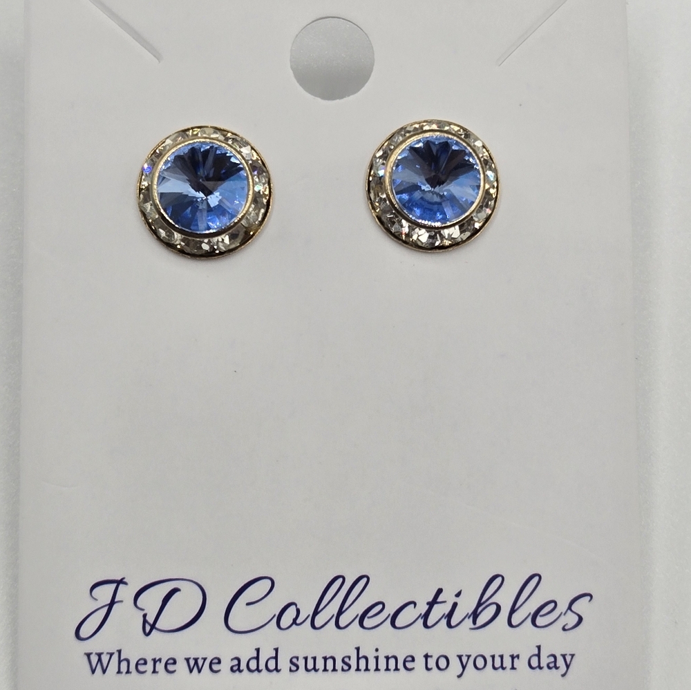 Swarovski Crystal Elements Gold Earrings Made w/ Swarovski Crystals
